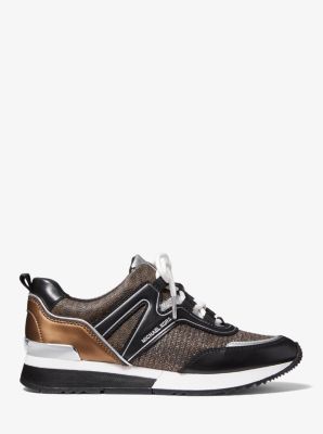 Pippin Mixed-Media Trainer in BRONZE | Michael Kors