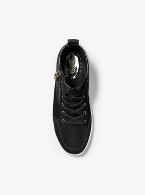 Michael kors high top best sale sneakers black and gold