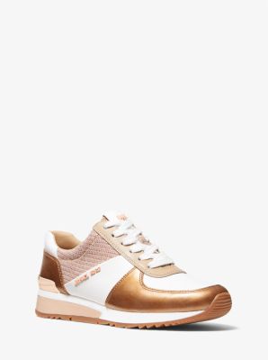 Michael kors allie store metallic leather sneaker