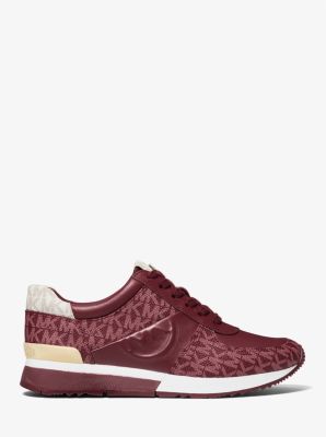 Michael michael kors allie embellished leather and sales canvas trainer