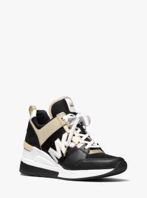 georgie denim and leather trainer