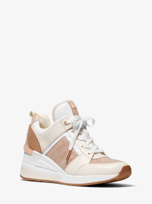 Michael kors georgie embossed leather clearance trainer