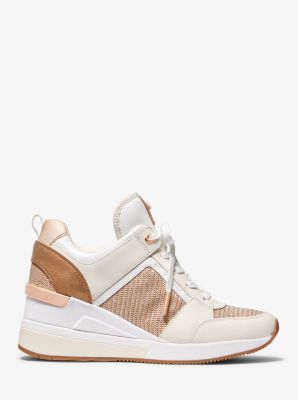 Georgie Leather and Glitter Chain-Mesh Trainer | Michael
