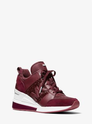 Georgie Logo Jacquard and Leather Trainer