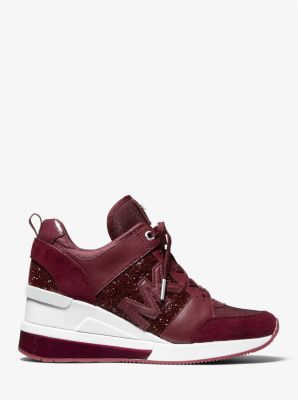 Georgie Logo Jacquard and Leather Trainer