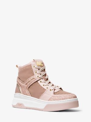 Lexi Embellished Nylon and Logo High-Top Sneaker | Michael Kors