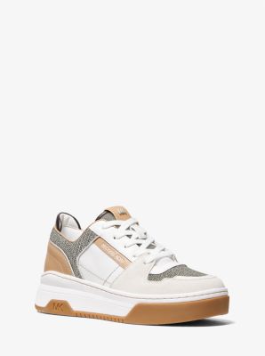 Lexi Canvas and Glitter Chain Mesh Sneaker | Michael Kors