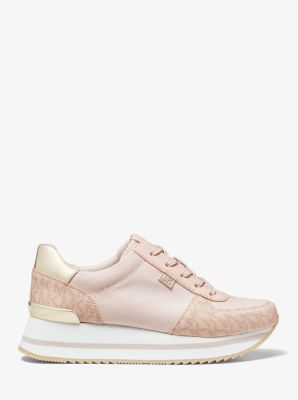 MICHAEL KORS POPPY COLOR BALLET PINK BLOCK MK LOGO SNEAKER, SIZE 6.5 NEW IN  BOX