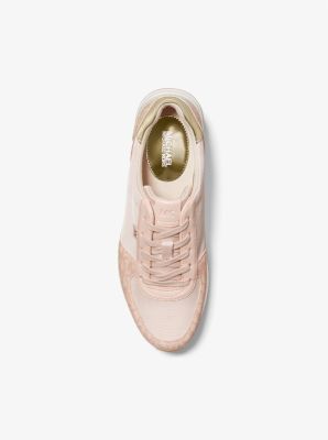 MICHAEL KORS POPPY COLOR BALLET PINK BLOCK MK LOGO SNEAKER, SIZE 6.5 NEW IN  BOX