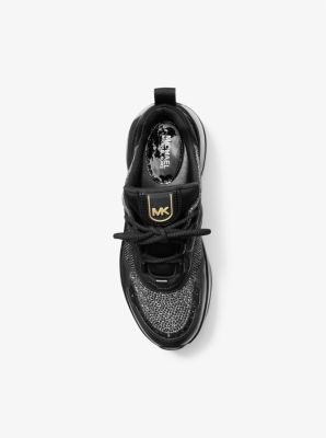 Michael kors black glitter best sale tennis shoes