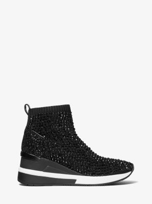 Skyler Crystal Embellished Stretch Knit Sock Sneaker Michael Kors