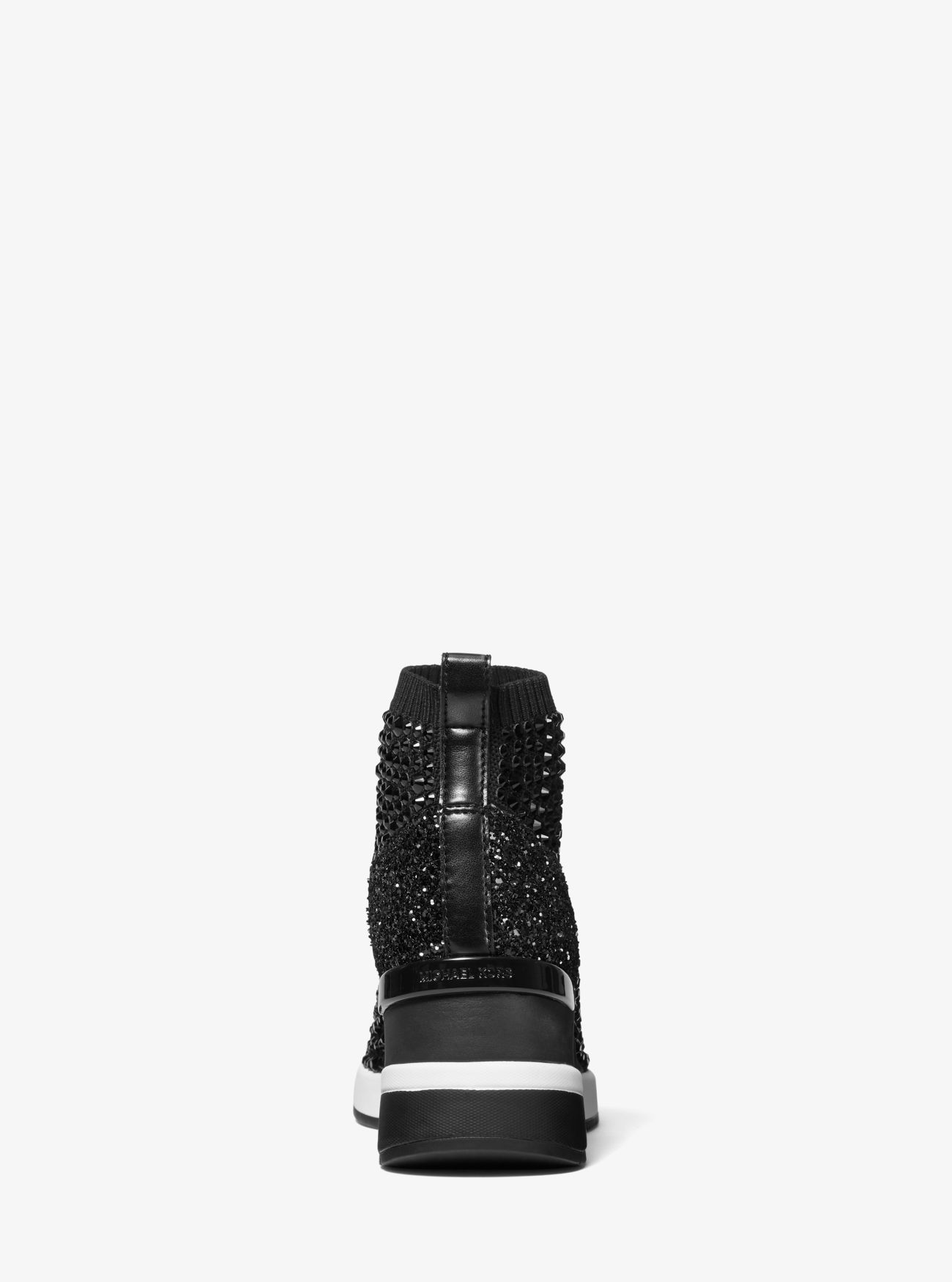 MK Skyler Crystal Embellished Stretch Knit Sock Sneaker - Black ...