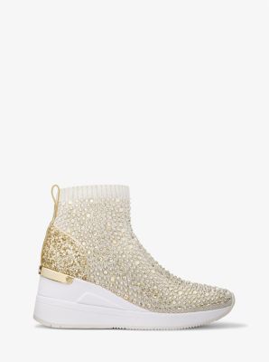 Michael kors skyler store metallic knit sneaker