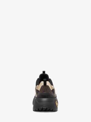 Louis Vuitton Black/Gold Nylon and Leather Low Top Sneakers Size 36.5