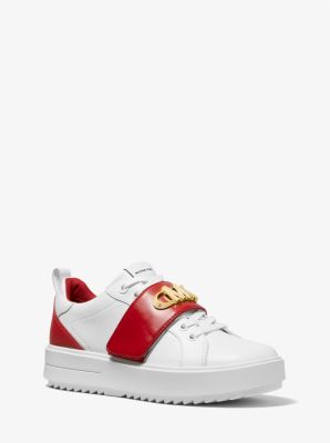 Emmett Two-Tone Logo Embellished Leather Sneaker image number 0