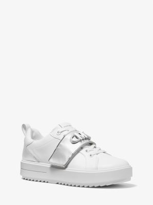 Michael kors casey on sale logo tape leather sneaker