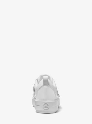 Emmett Two-Tone Logo Embellished Leather Sneaker in BLANCO INTENSO | Michael Kors