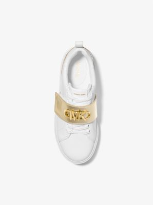Emmett Two-Tone Logo Embellished Leather Sneaker | Michael