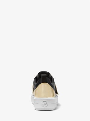 Emmett Embellished Leather Sneaker in BLACK | Michael Kors