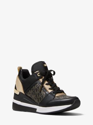 Sneaker Georgie aus Wildleder und Logostoff in Metallic-Optik image number 0