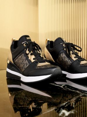 Sneaker Georgie aus Wildleder und Logostoff in Metallic-Optik image number 4