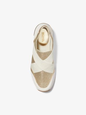 Sneaker Geena modello slip-on in mesh metallizzato con glitter image number 3