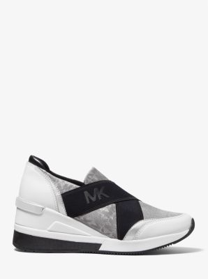 Geena Metallic Logo Jacquard Trainer