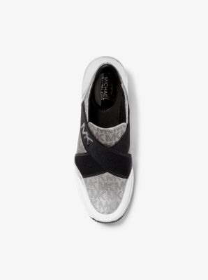 Geena Metallic Logo Jacquard Trainer
