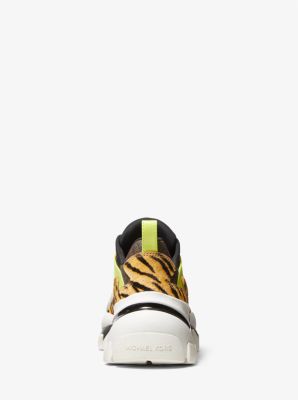 Versace Multicolor Barocco Print Nylon and Leather Chain Reaction Sneakers  Size 40.5 Versace