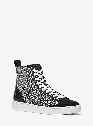 Edie Crystal Logo Knit High-top Sneaker | Michael Kors
