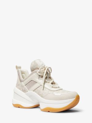 Michael michael kors olympia mesh outlet and logo trainer