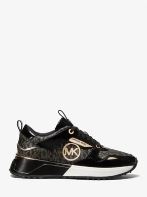Sneaker Theo aus Lackleder und Logostoff in Metallic-Optik image number 1