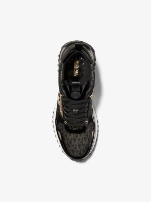 Sneaker Theo aus Lackleder und Logostoff in Metallic-Optik image number 3