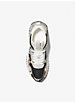 Theo Embellished Snake Embossed Leather and Canvas Trainer image number 3
