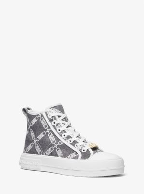 Hoge sneaker Evy van jacquard met Empire-logo image number 0