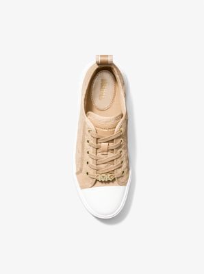 Evy Empire Logo Embossed Suede Sneaker Michael Kors Canada