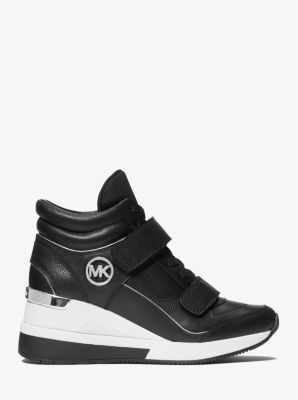 Gentry Leather and Canvas High-Top Wedge Trainer | Michael