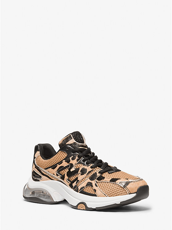 Kit Extreme Mesh and Leopard Print Calf Hair Trainer image number 0