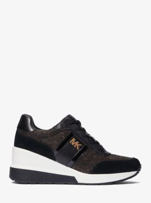 Mabel Glitter Mesh and Suede Trainer image number 1