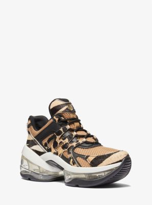 Kit Extreme Mesh and Leopard Print Calf Hair Trainer