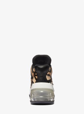 Michael michael kors olympia leopard calf 2025 hair and leather trainer