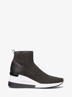 Michael kors skyler metallic knit sneaker hot sale