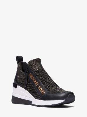 Designer Trainers Black Leather Trainers Michael Kors