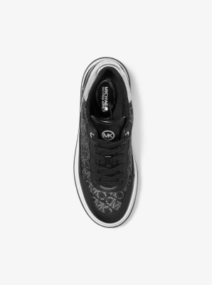 Hayes Metallic Empire Monogram and Leather Trainer
