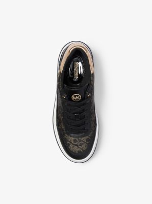 Hayes Metallic Empire Monogram and Leather Trainer image number 3