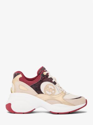 Sneaker Zuma aus Leder mit Schlangenprägung und Mesh image number 2