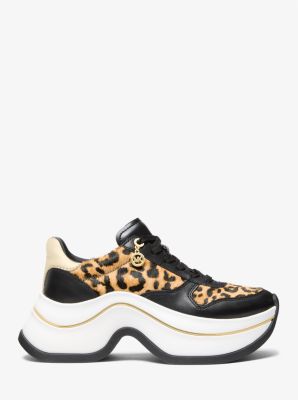 Arla Embellished Leather Trainer in MARIGOLD | Michael Kors