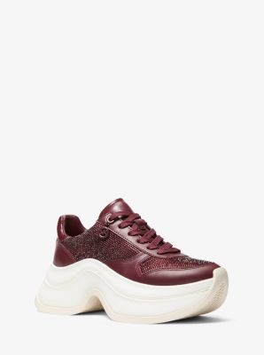 MK Sneaker Arla Aus Leder In Metallic-Optik - Rot