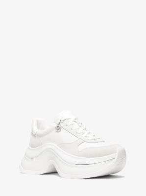 MK Sneaker Arla Aus Leder Und Wildleder - Weiss