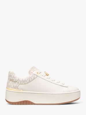 Sneaker Dottie aus Leder und Signature-Logostoff